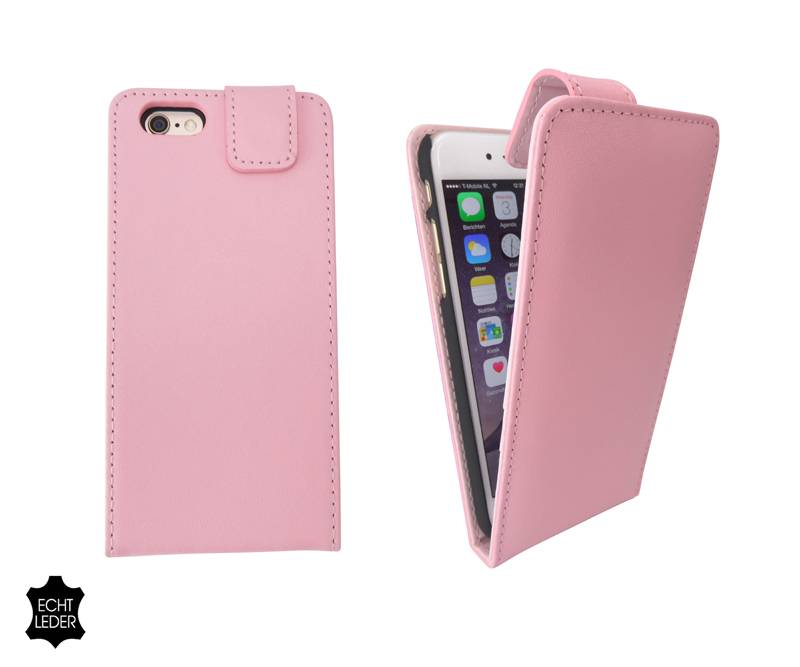 regionaal radioactiviteit bezig Lederen Klap Hoesje Flip Case Hoesje iPhone 6 en 6S Roze - Goedkope Macbook  Kopen